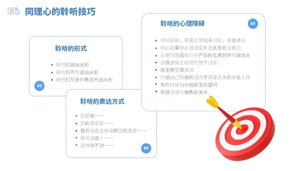 蓝白色立体风医药代表销售经营分享PPT经验分享