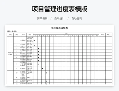 项目管理进度表模版
