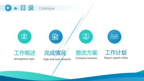 蓝色医疗工作情况汇报动态PPT