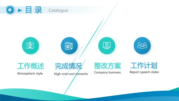 蓝色医疗工作情况汇报动态PPT