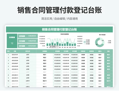 销售合同管理及付款明细表