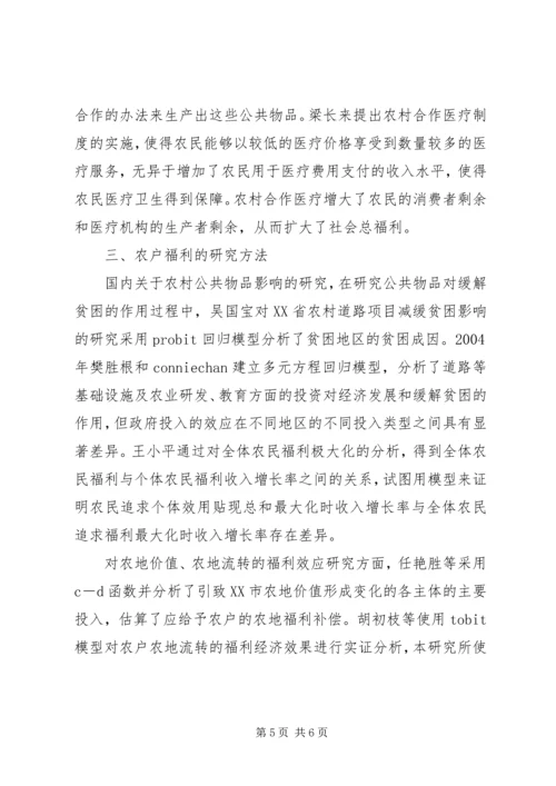 农村公共物品对农户福利影响理论研究综述.docx