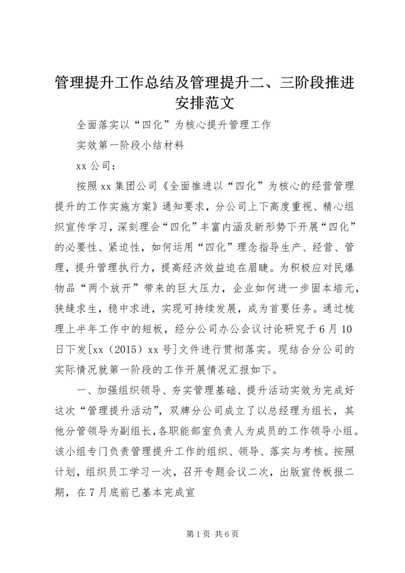 管理提升工作总结及管理提升二、三阶段推进安排范文_1 (3).docx