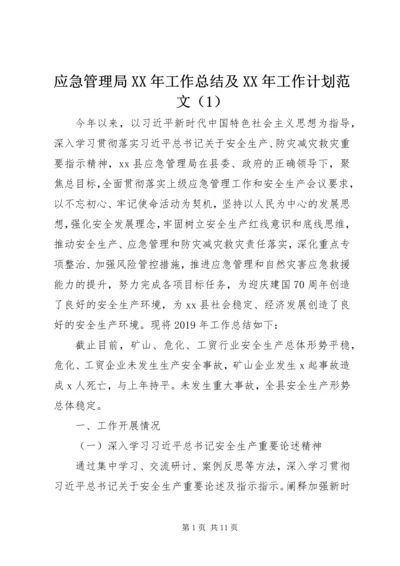 应急管理局XX年工作总结及XX年工作计划范文（1）.docx