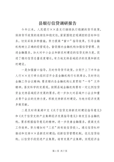 县银行信贷调研报告.docx