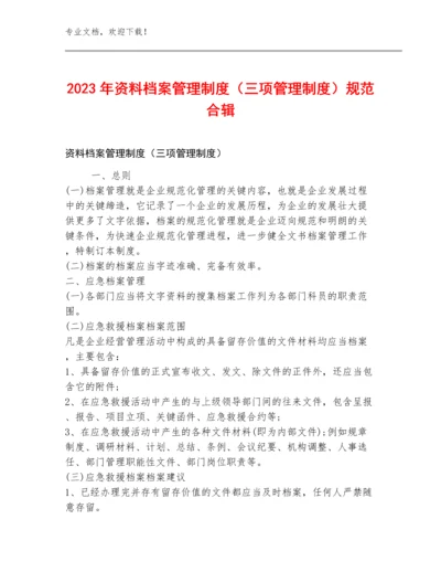 2023年资料档案管理制度（三项管理制度）规范合辑.docx