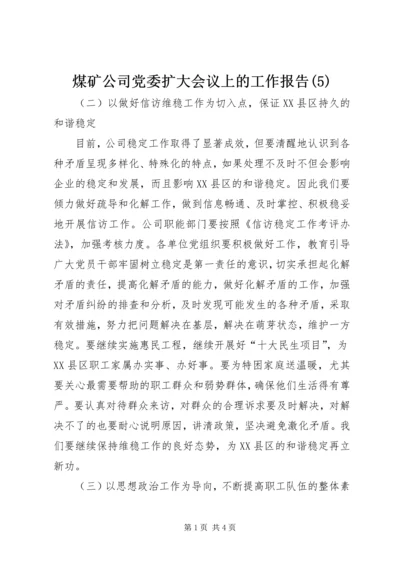 煤矿公司党委扩大会议上的工作报告(5).docx