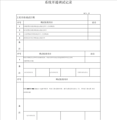 消防系统调试报告、联动测试报告