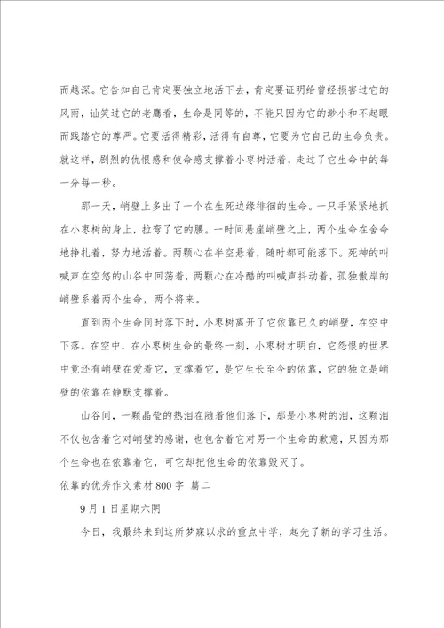 关于依靠的满分作文素材精彩10篇