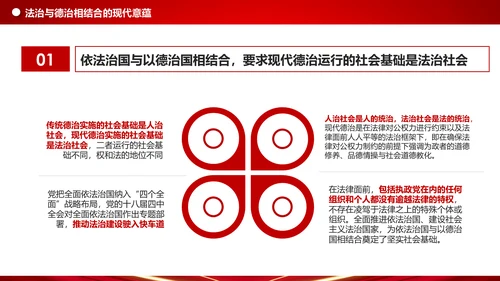 详细内容阐述坚持法治与德治相结合PPT模板
