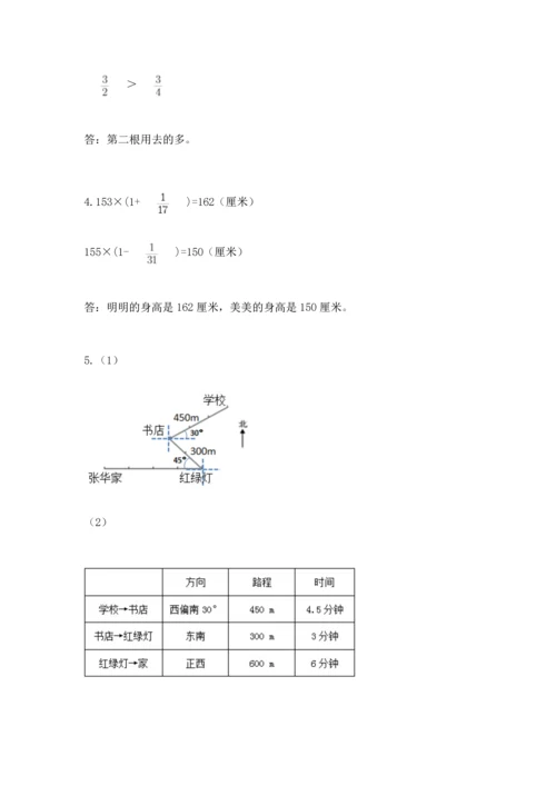 人教版六年级上册数学 期中测试卷附参考答案【培优a卷】.docx