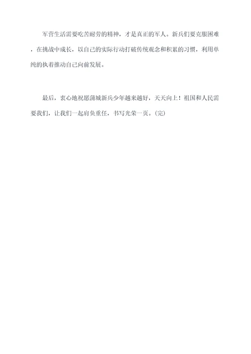 蒲城县新兵讲话稿