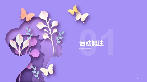 紫色插画花意诉感恩母亲节插画活动PPT模板