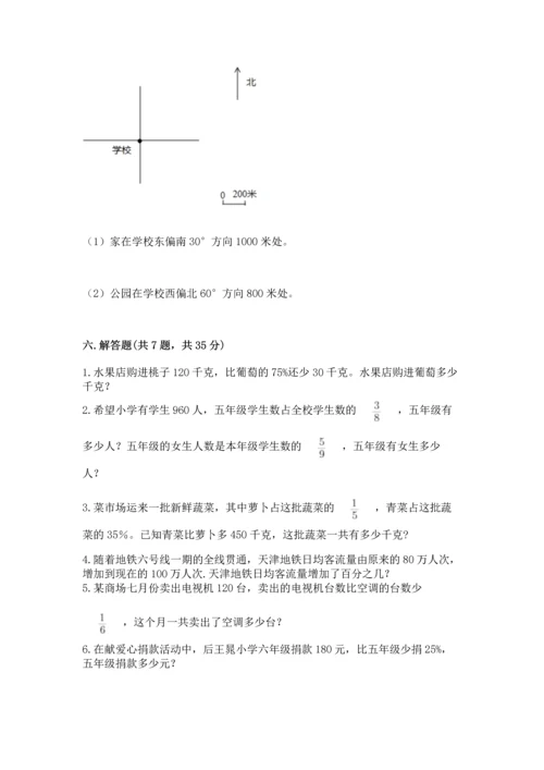 人教版六年级上册数学期末测试卷及参考答案（实用）.docx