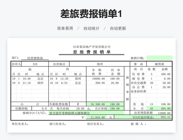 差旅费报销单1