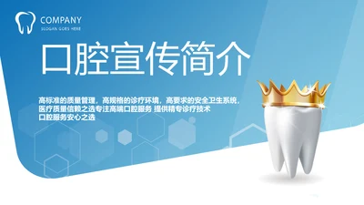 蓝色大气口腔牙科工作总结汇报PPT