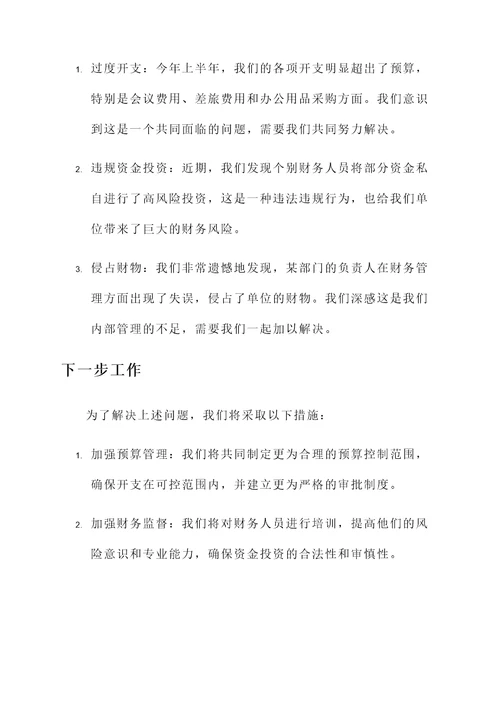 违反财经纪律情况汇报
