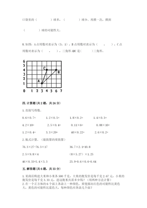 小学五年级上册数学期末测试卷及参考答案【模拟题】.docx