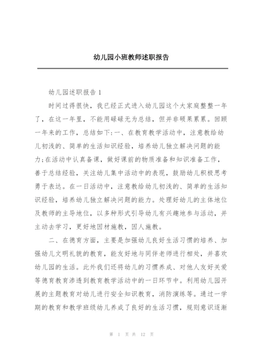 幼儿园小班教师述职报告.docx