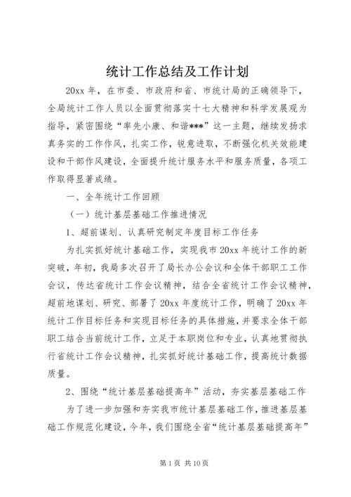 统计工作总结及工作计划.docx