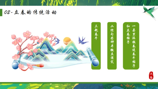 立春绿色背景通用PPT模板