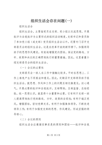 组织生活会存在问题(一) (2).docx