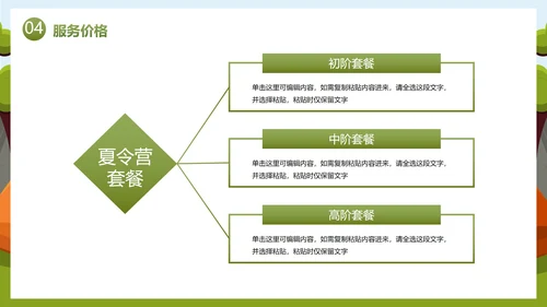 卡通儿童插画夏令营活动策划PPT模板