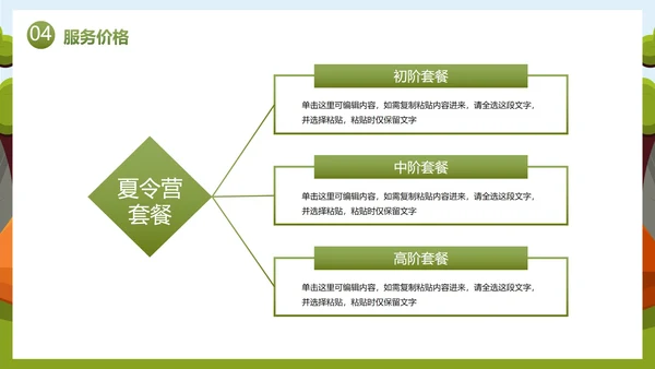 卡通儿童插画夏令营活动策划PPT模板