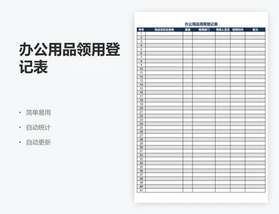 办公用品领用登记表