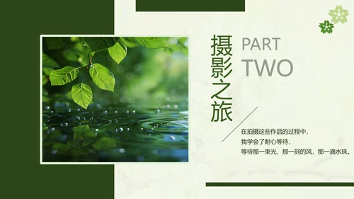 绿色简约风摄影师个人作品集PPT模板