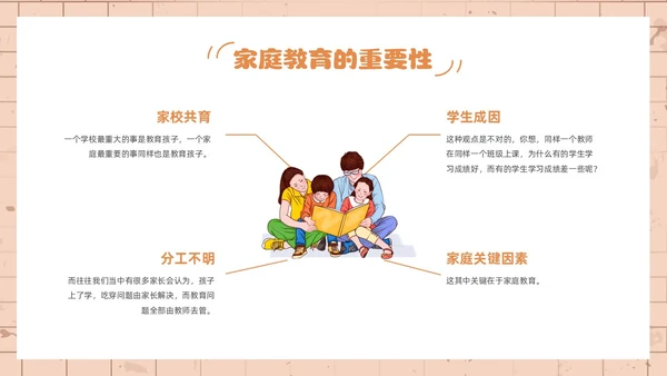 橙色简约风小学六年级家长会