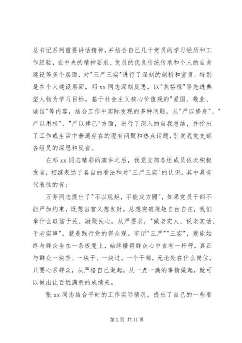 党支部三严三实专题教育活动总结.docx