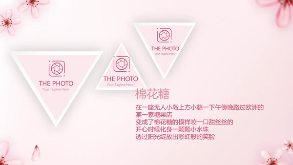 手绘粉色小清新旅行电子相册PPT动态模板封含