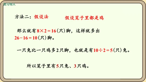 新人教版数学四年级下册9.1 鸡兔同笼课件