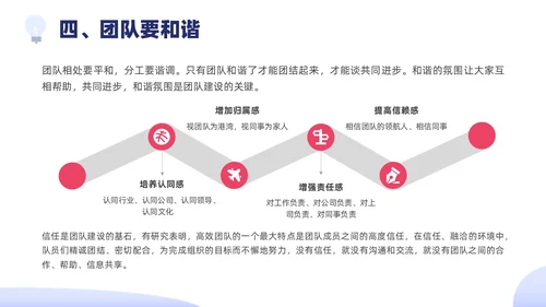 蓝色紫色边框插画员工培训团队建设PPT课件