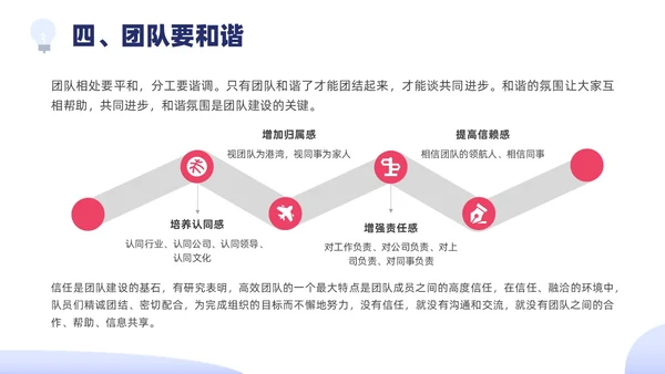 蓝色紫色边框插画员工培训团队建设PPT课件