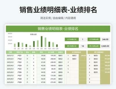 销售业绩统计明细表