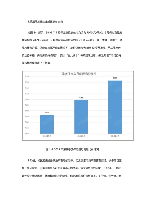 2016年第三季度保定房地产市场分析报告.docx