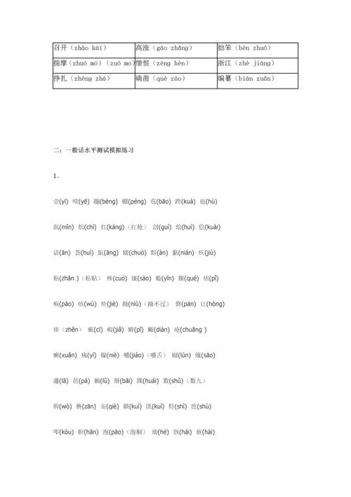 2023年最新普通话等级考试资料.docx