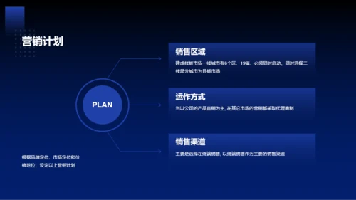 蓝色商务商业融资计划书PPT案例