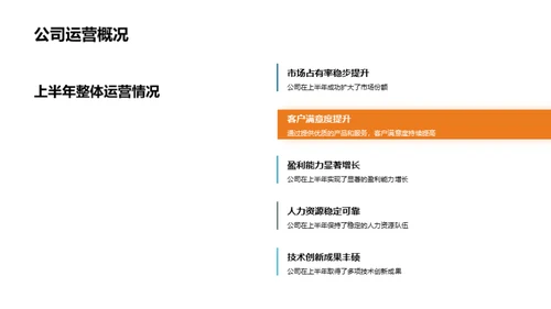 半年业绩回顾与展望