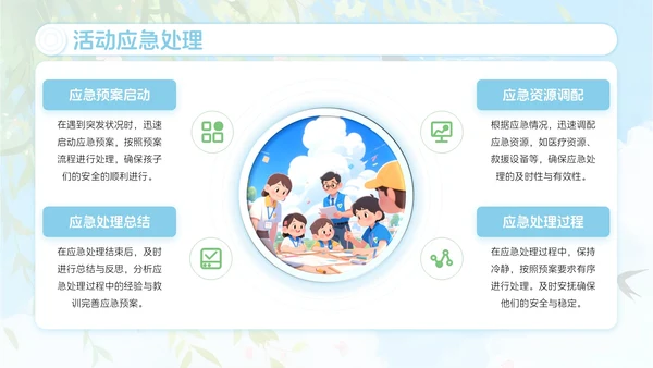 蓝色卡通风暑假夏令营欢乐行PPT模板
