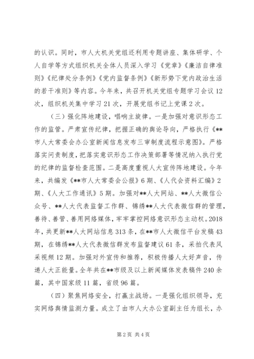 市人大机关党组关于落实意识形态工作责任制情况的报告.docx