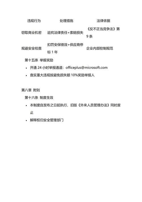 通用外来人员管理制度