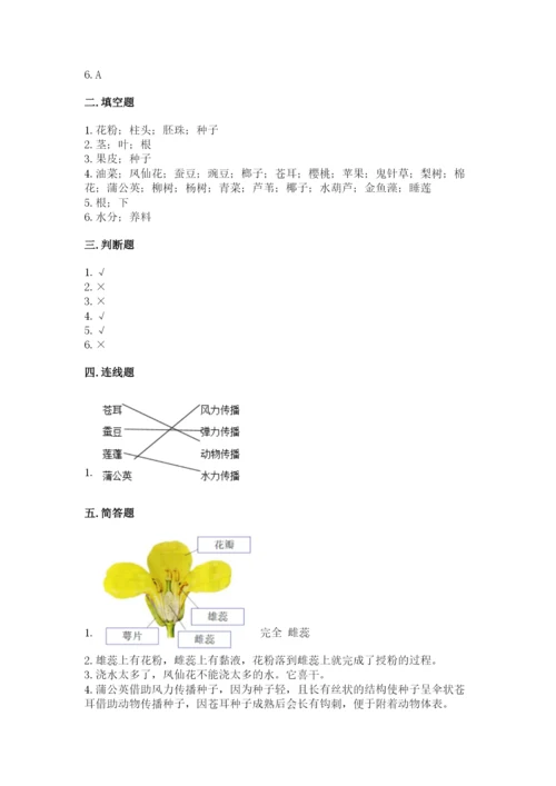 教科版科学四年级下册第一单元《植物的生长变化》测试卷精品【实用】.docx