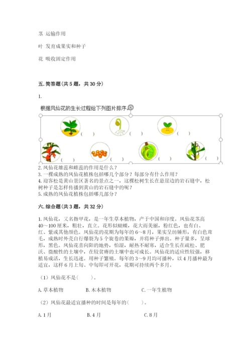 教科版四年级下册科学第一单元《植物的生长变化》测试卷【精选题】.docx