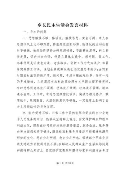 乡长民主生活会讲话材料.docx