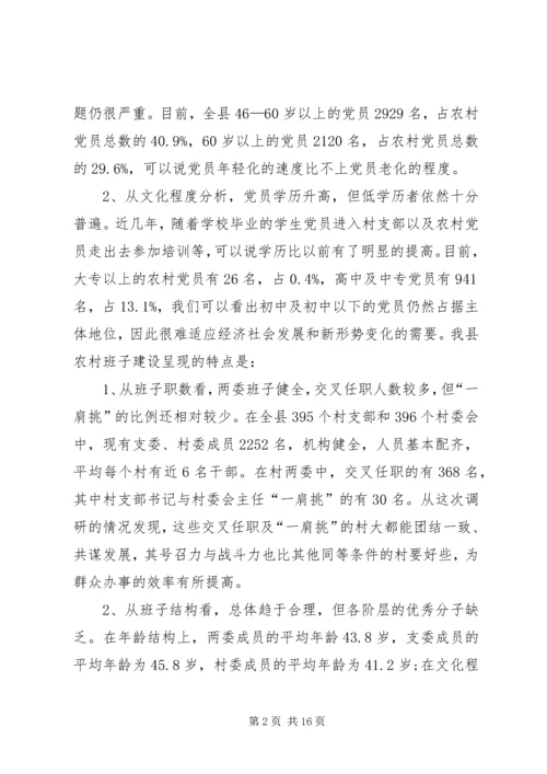 村级党组织建设的调研报告.docx