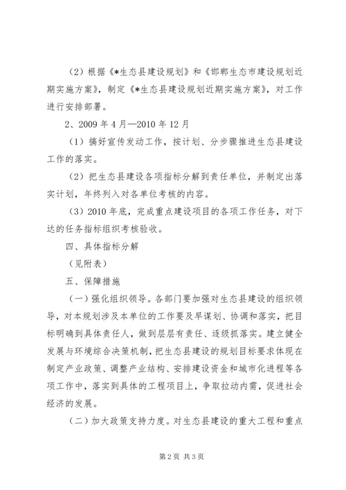 生态县建设规划近期实施方案.docx