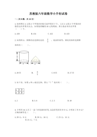 苏教版六年级数学小升初试卷（黄金题型）.docx